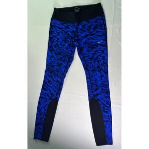 Nike Dri-FIT Women's Size Small Blue Black Abstract Print Running Leggings Pants